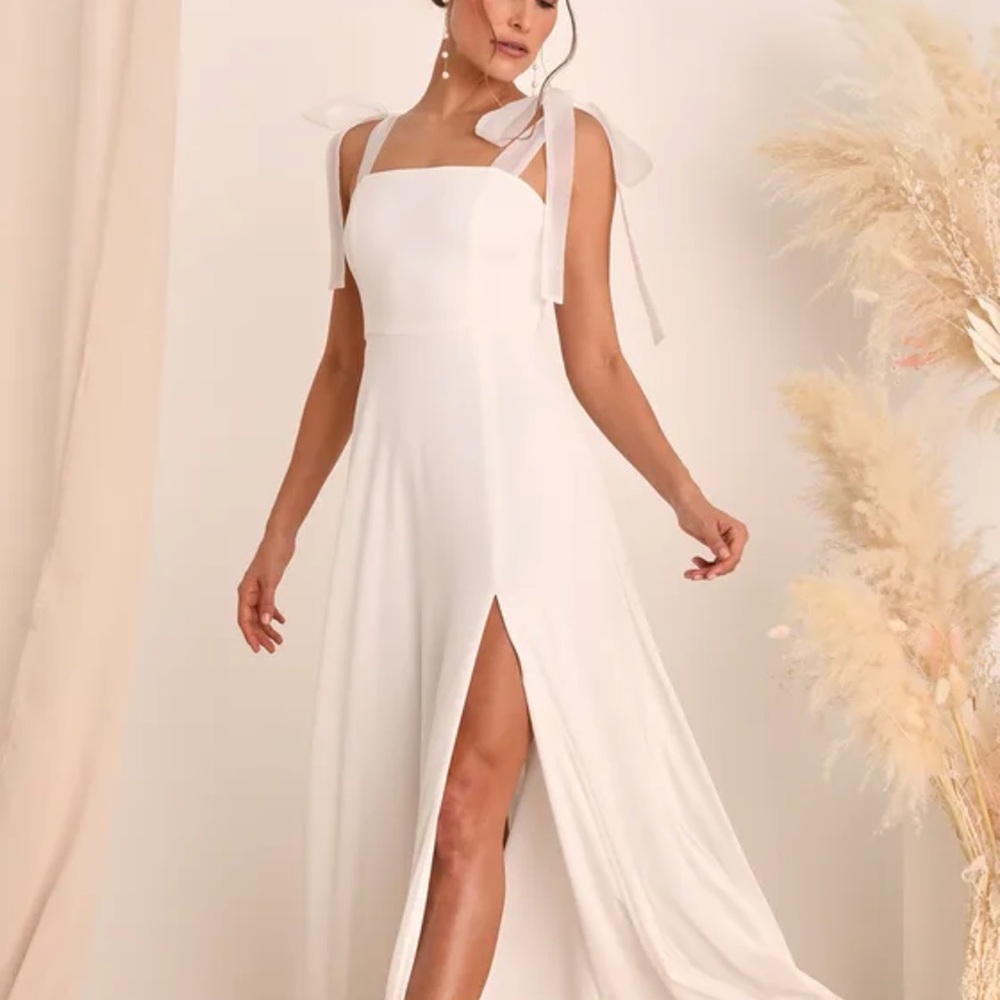 Lulu's Elegant White Dress